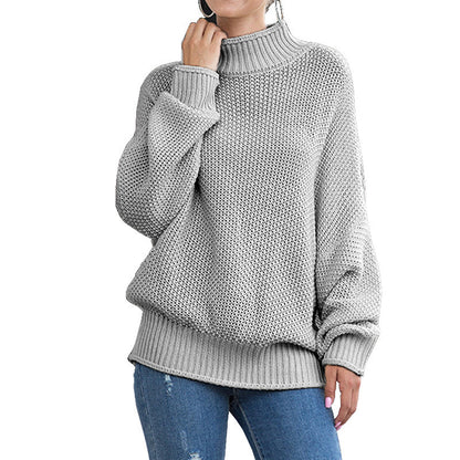 Pull-over à col roulé haut en grosse maille pour femmes avec une coupe décontractée Chic und Stil