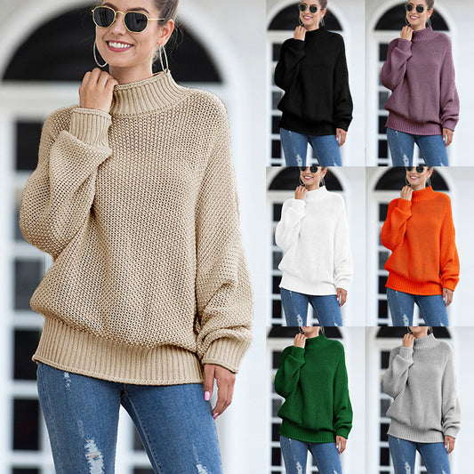 Pull-over à col roulé haut en grosse maille pour femmes avec une coupe décontractée Chic und Stil