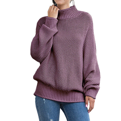 Pull-over à col roulé haut en grosse maille pour femmes avec une coupe décontractée Chic und Stil