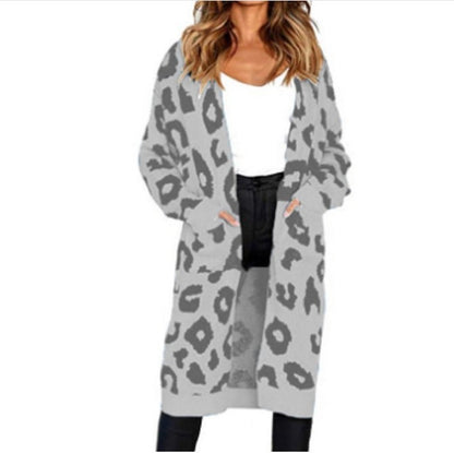 Cardigan en maille épaisse pour femmes avec motif léopard et poches pratiques Chic und Still