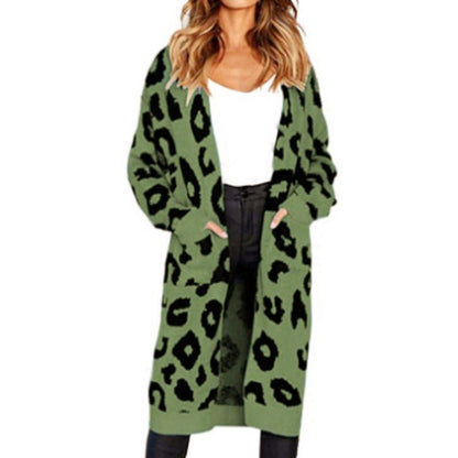 Cardigan en maille épaisse pour femmes avec motif léopard et poches pratiques Chic und Still