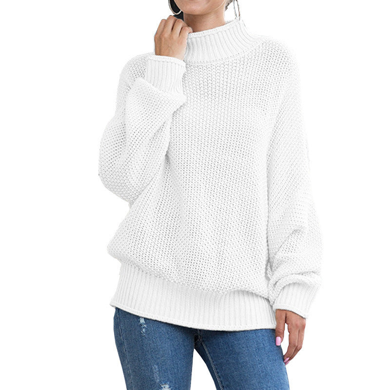 Pull-over à col roulé haut en grosse maille pour femmes avec une coupe décontractée Chic und Stil