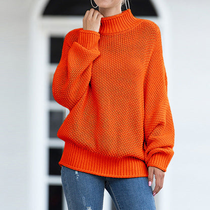 Pull-over à col roulé haut en grosse maille pour femmes avec une coupe décontractée Chic und Stil