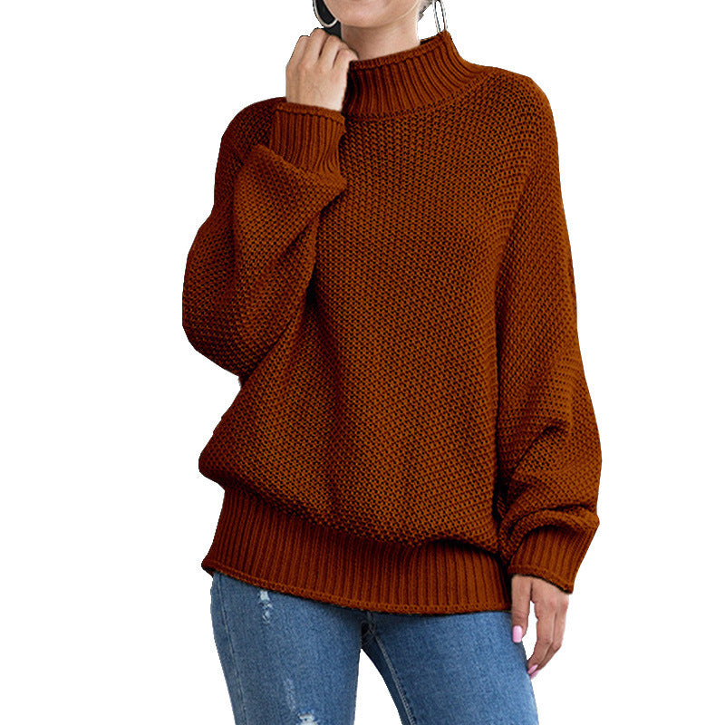 Pull-over à col roulé haut en grosse maille pour femmes avec une coupe décontractée Chic und Stil