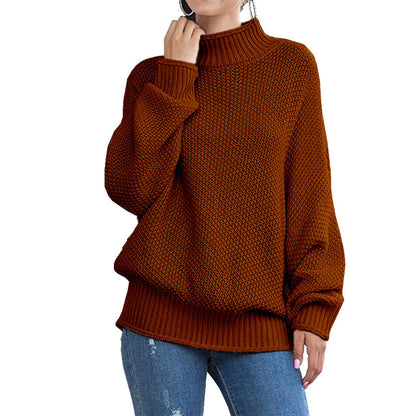 Pull-over à col roulé haut en grosse maille pour femmes avec une coupe décontractée Chic und Stil