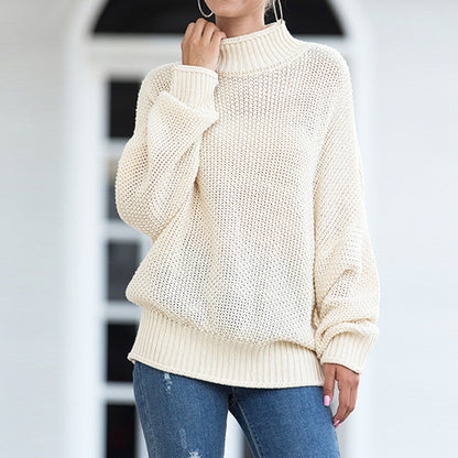 Pull-over à col roulé haut en grosse maille pour femmes avec une coupe décontractée Chic und Stil