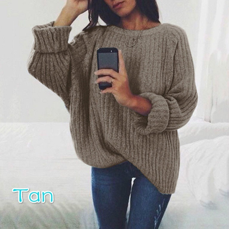 Pull-over en grosse maille pour femme avec coupe décontractée et manches volumineuses Chic und Stil