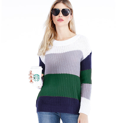 Pull-over en tricot pour femmes avec un design moderne en bloc de couleurs et une coupe décontractée Chic und Stil