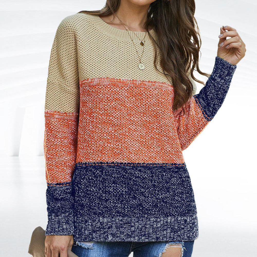 Pull en maille pour femmes avec un design de blocs de couleurs décontracté Chic und Stil