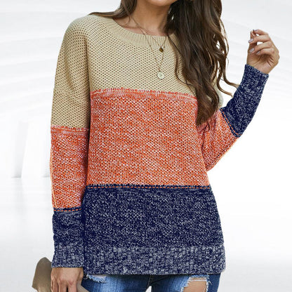 Pull en maille pour femmes avec un design de blocs de couleurs décontracté Chic und Stil