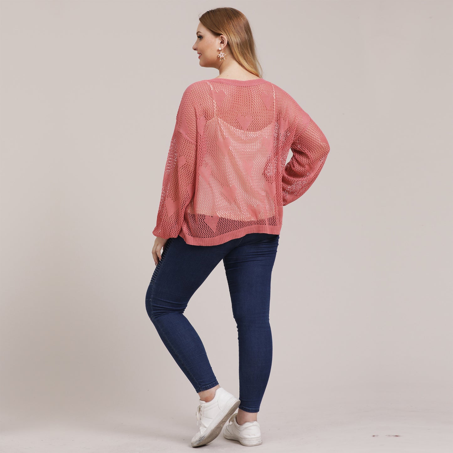 Dames pull léger en tricot avec motif cœur Chic und Stil