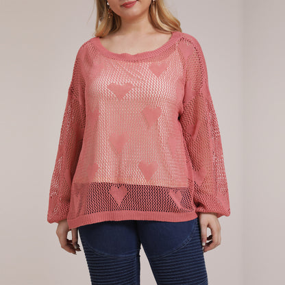 Dames pull léger en tricot avec motif cœur Chic und Stil