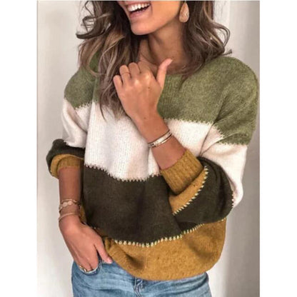 Pull en tricot décontracté pour femmes avec un motif rayé à la mode Chic und Stil