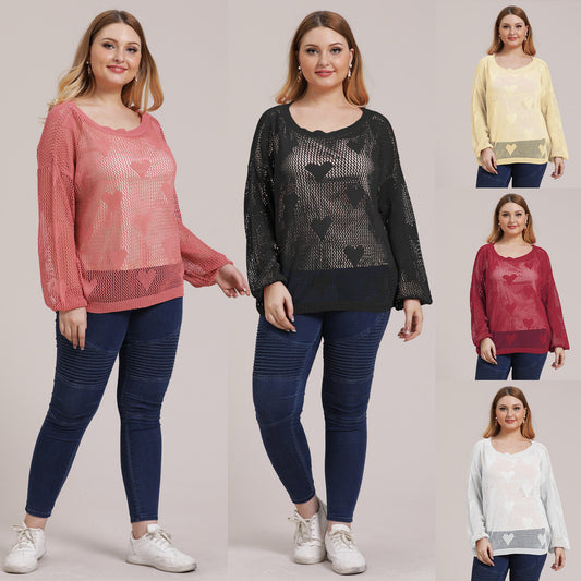 Dames pull léger en tricot avec motif cœur Chic und Stil