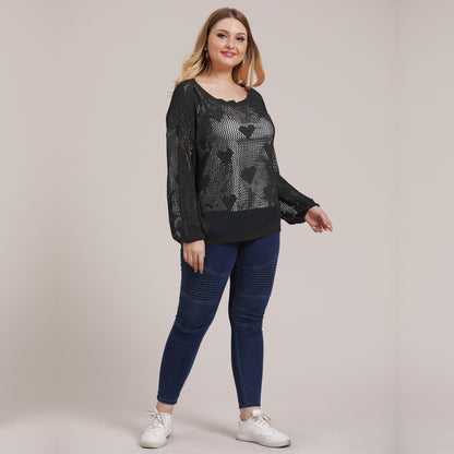 Dames pull léger en tricot avec motif cœur Chic und Stil