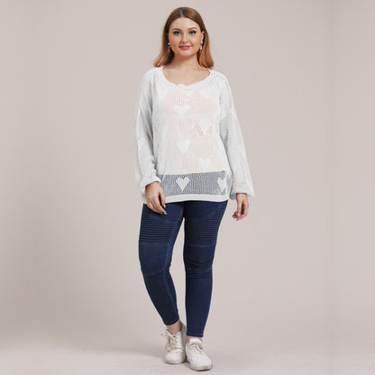 Dames pull léger en tricot avec motif cœur Chic und Stil