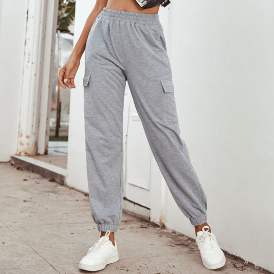 Pantalons de sport cargo pour femmes avec poches latérales et taille élastique Chic und Stil