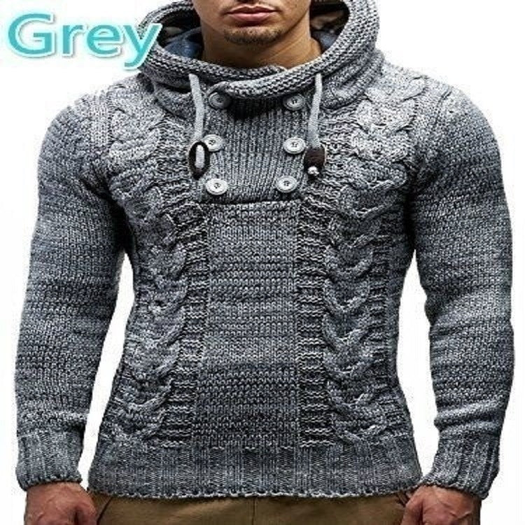 Pull en tricot pour hommes avec col monté et motif en torsades marqué Chic und Stil