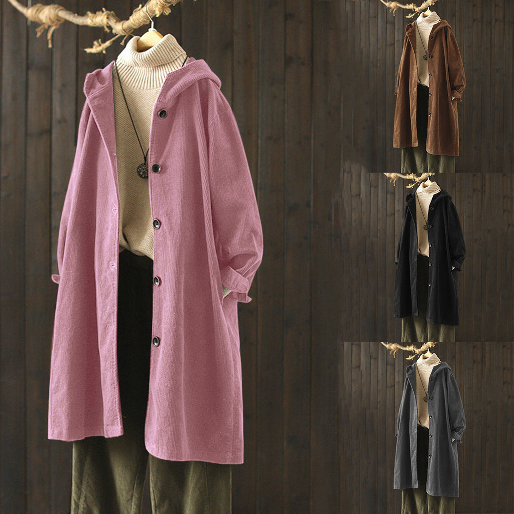 Dame sweat à capuche manteau avec fermeture à boutons sur toute la longueur et coupe décontractée Chic und Stil