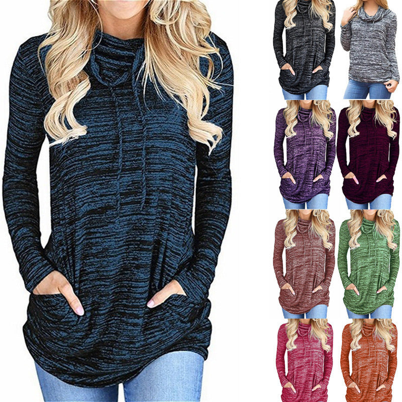 Dames à manches longues hoodie avec design pratique de poche kangourou Chic und Stil