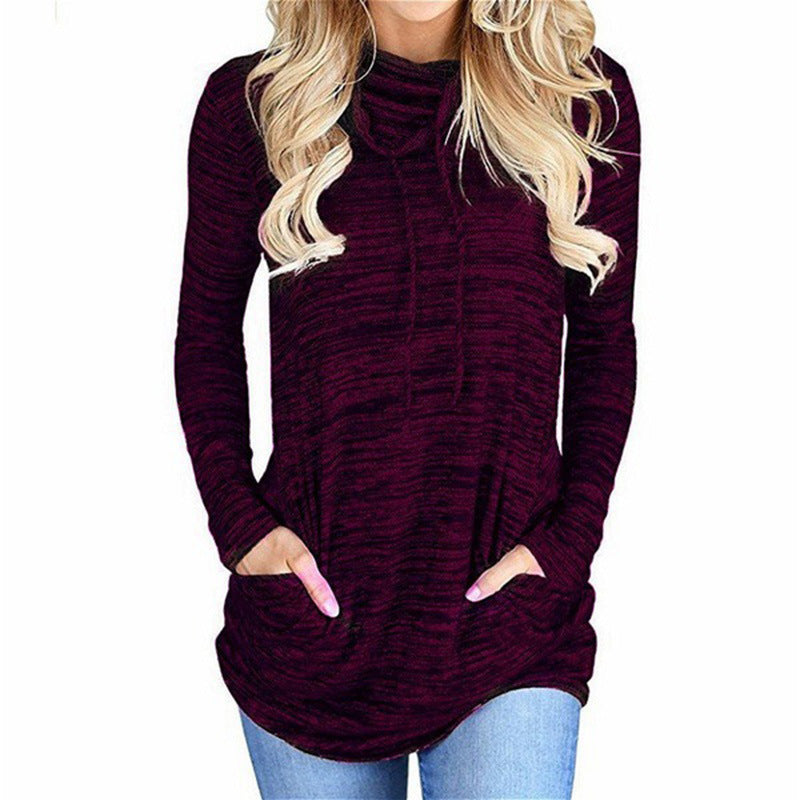 Dames à manches longues hoodie avec design pratique de poche kangourou Chic und Stil