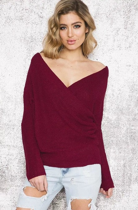 Pull-over enveloppant pour femmes avec un design d'épaule ouverte et une silhouette décontractée Chic und Stil