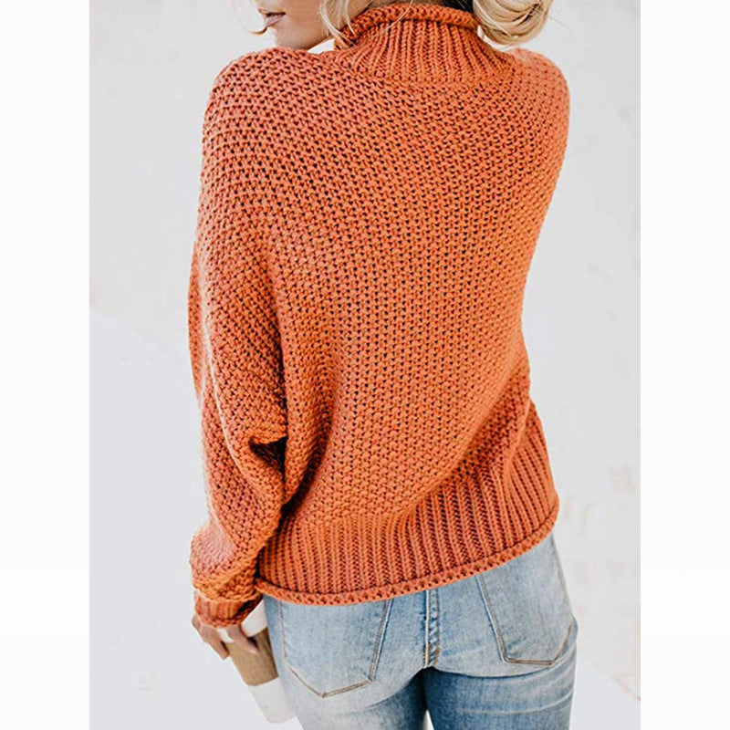 Dames Pull en tricot de haute qualité avec col roulé et coupe décontractée Chic und Stil