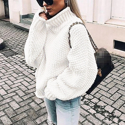 Dames Pull en tricot de haute qualité avec col roulé et coupe décontractée Chic und Stil