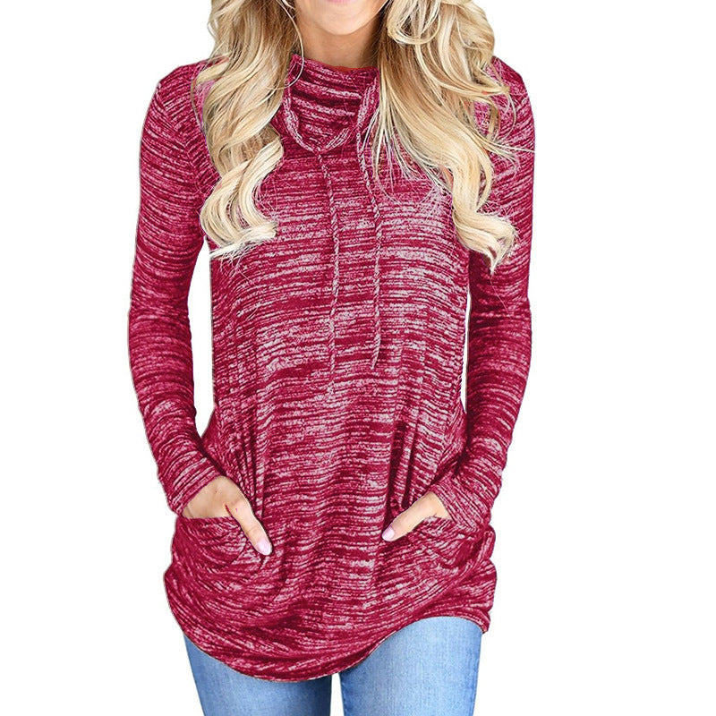 Dames à manches longues hoodie avec design pratique de poche kangourou Chic und Stil