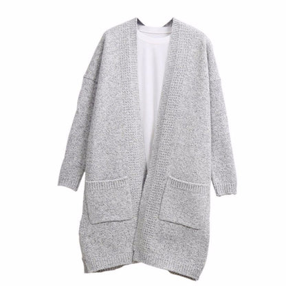 Dames gros tricot cardigan avec poches ouvertes et silhouette décontractée Chic und Stil