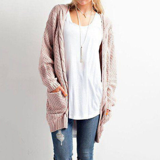 Dames Grobstrick Cardigan avec coupe décontractée et grandes poches Chic und Stil