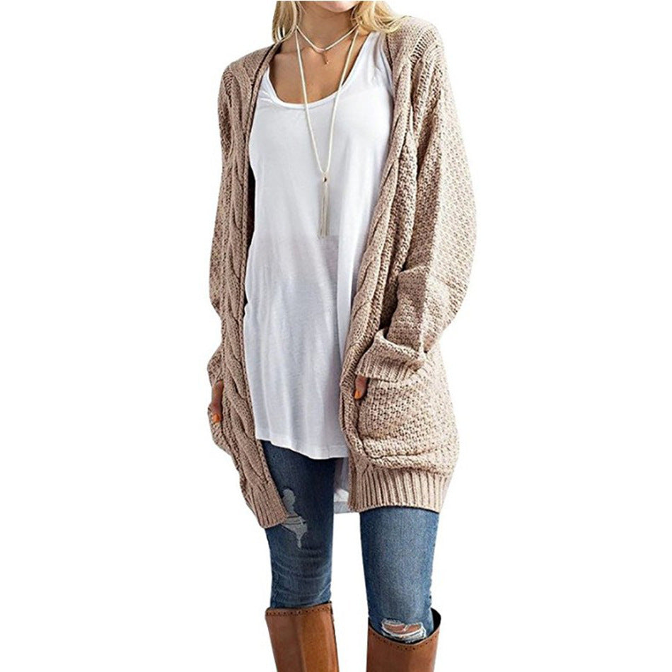 Dames Grobstrick Cardigan avec coupe décontractée et grandes poches Chic und Stil