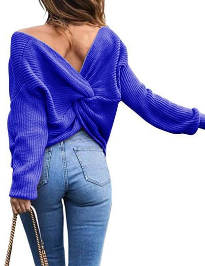Pull femme avec dos ouvert et design en nœud Chic und Stil