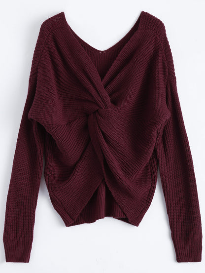 Pull femme avec dos ouvert et design en nœud Chic und Stil