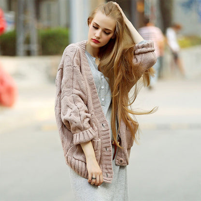Cardigan en tricot épais pour femme avec motif de tresse classique et poches pratiques Chic und Stil
