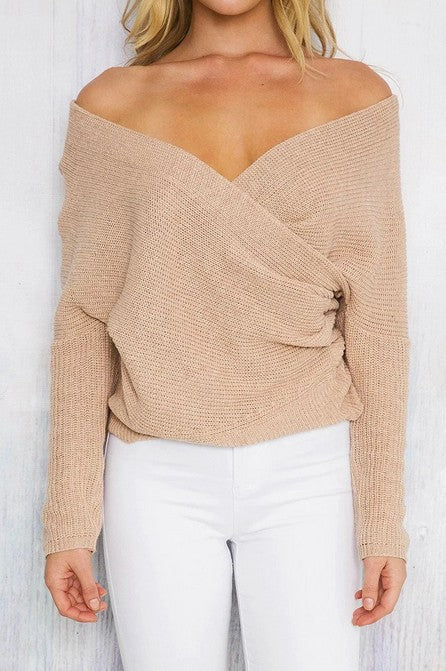 Pull-over enveloppant pour femmes avec un design d'épaule ouverte et une silhouette décontractée Chic und Stil