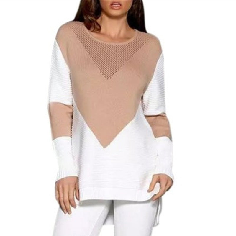Dames gros tricot pull avec motif chevron moderne et silhouette fluide Chic und Stil