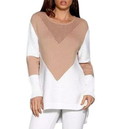 Dames gros tricot pull avec motif chevron moderne et silhouette fluide Chic und Stil