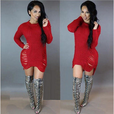 Robe tricot femme avec fentes latérales profondes et coupe décontractée Chic und Stil