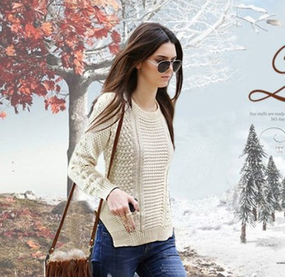 Pull en grosse maille pour femmes avec design texturé et poches latérales Chic und Stil
