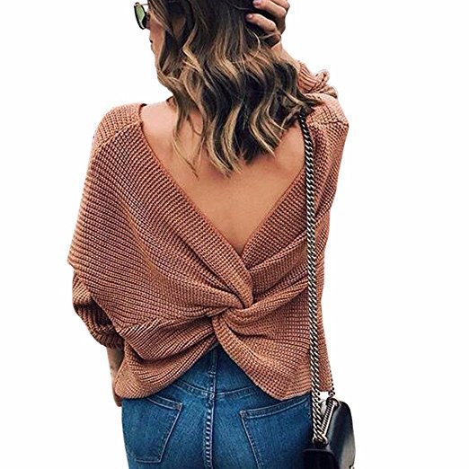 Pull femme avec dos ouvert et design en nœud Chic und Stil