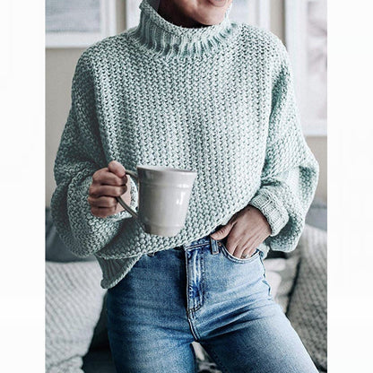 Dames Pull en tricot de haute qualité avec col roulé et coupe décontractée Chic und Stil
