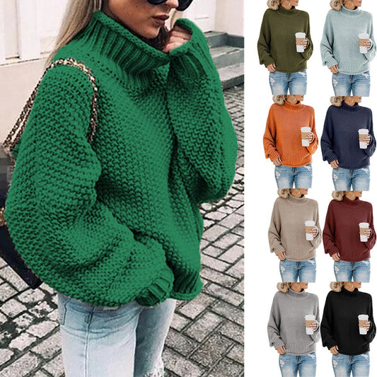 Dames Pull en tricot de haute qualité avec col roulé et coupe décontractée Chic und Stil