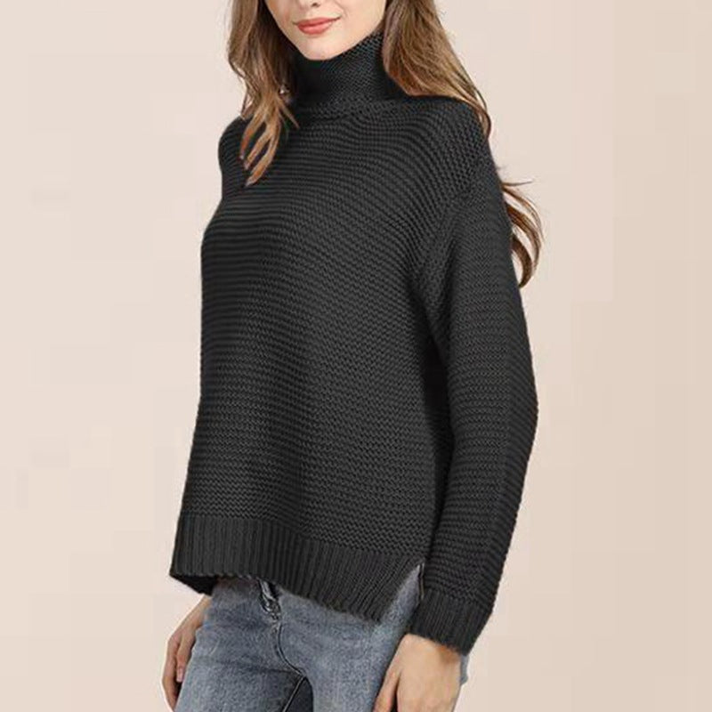 Pull en maille épaisse pour dames avec col roulé haut et coupe décontractée Chic und Stil