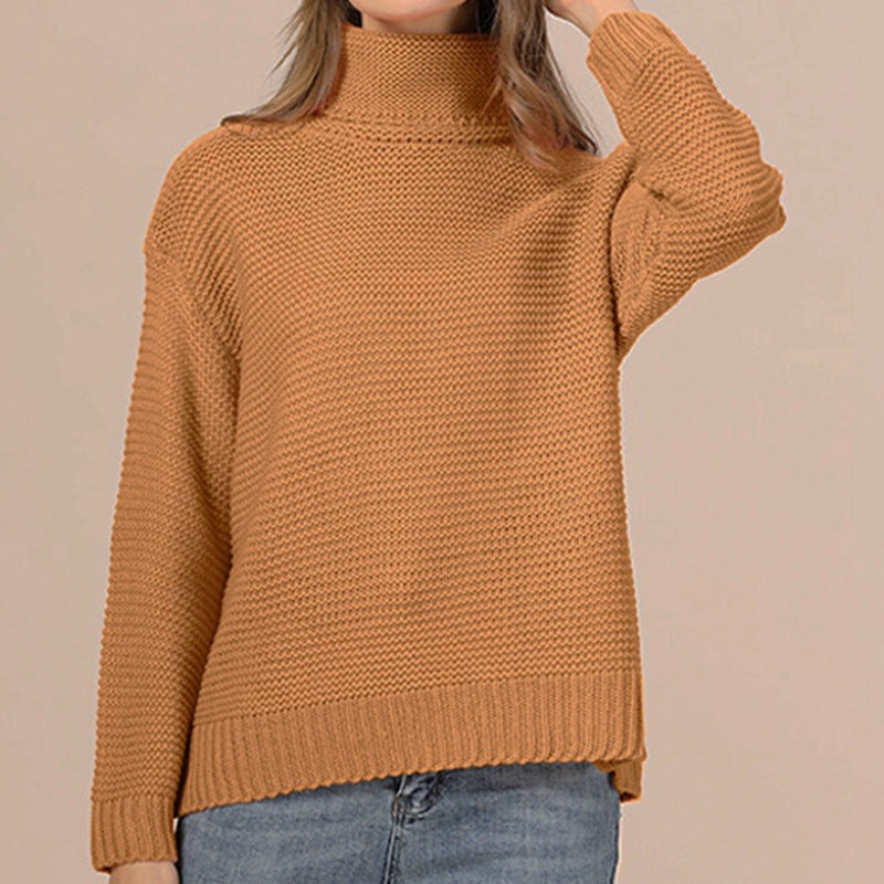 Pull en maille épaisse pour dames avec col roulé haut et coupe décontractée Chic und Stil