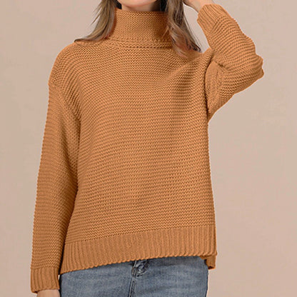 Pull en maille épaisse pour dames avec col roulé haut et coupe décontractée Chic und Stil