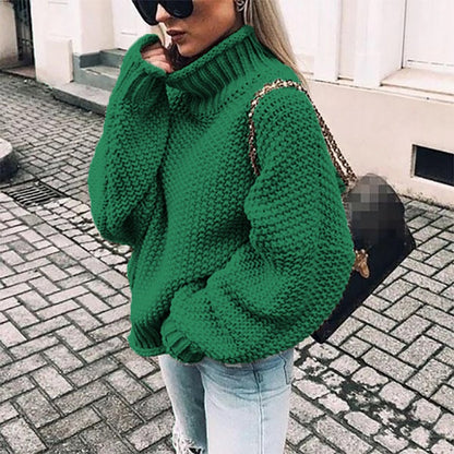 Dames Pull en tricot de haute qualité avec col roulé et coupe décontractée Chic und Stil