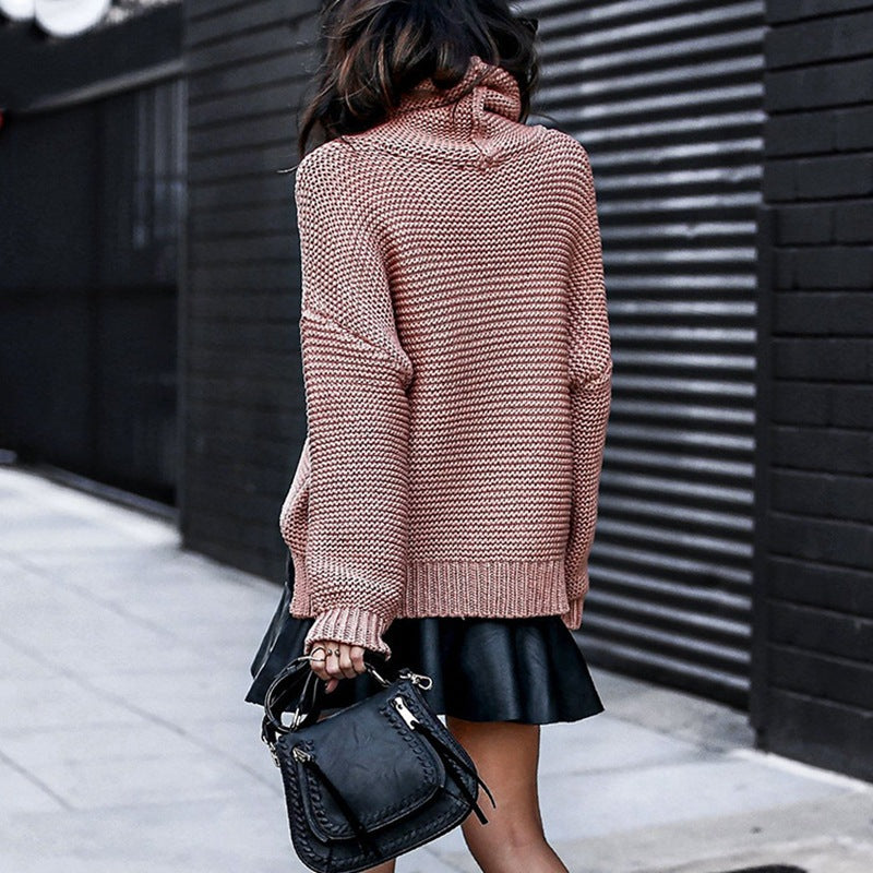 Pull en maille épaisse pour dames avec col roulé haut et coupe décontractée Chic und Stil