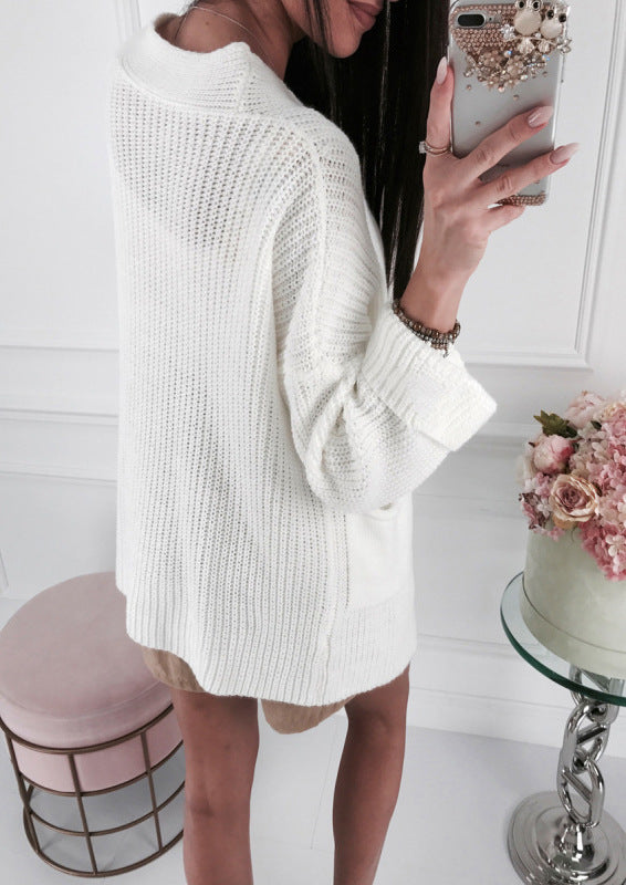 Dames cardigan en grosse maille avec des détails à la mode et des poches Chic und Stil