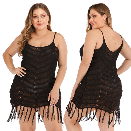 Ladies Light Fringe Bath Cover Tunic Chic and Style